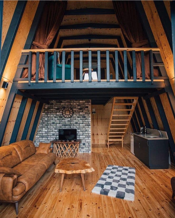 Interior sala cabaña